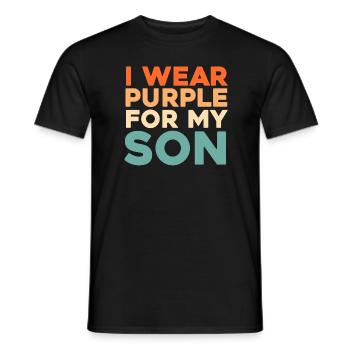 Alzheimer I Wear Purple For My Son Alzheimers - Männer T-Shirt - Schwarz - Vorne - AI Model Male 178 light (178cm)