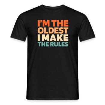 Black humor elders, I make the rules - Men's T-Shirt - black - Front - AI Model Male 178 light (178cm)