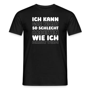 Humour noir Travail drôle Discours drôles - T-shirt homme - noir - Devant - AI Model Male 178 light (178cm)