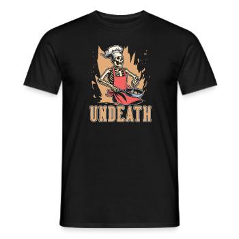 Chef cuisinier squelette mort-vivant - T-shirt homme - noir - Devant - AI Model Male 178 light (178cm)