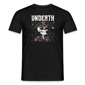 Pilote d’avion Squelette Mort-Mort - T-shirt homme - noir - Devant - AI Model Male 178 light (178cm)