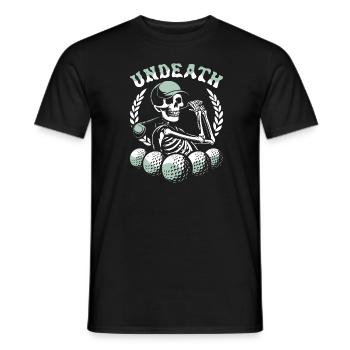 Golf Golfer Golfing Skeleton Undeath - Men's T-Shirt - black - Front - AI Model Male 178 light (178cm)