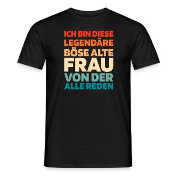 Humour noir Méchante vieille femme - T-shirt homme - noir - Devant - AI Model Male 178 light (178cm)