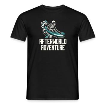 Kayaker Skeleton Afterworld Adventure - Men's T-Shirt - black - Front - AI Model Male 178 light (178cm)