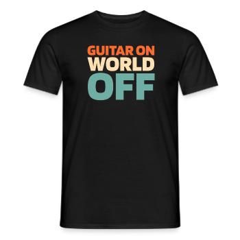Guitare électrique Guitare électrique Guitare sur World Off - T-shirt homme - noir - Devant - AI Model Male 178 light (178cm)