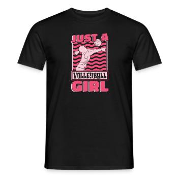 Volleyball Volleyball Player Just A Volleyball Girl - Men's T-Shirt - black - Front - AI Model Male 178 light (178cm)