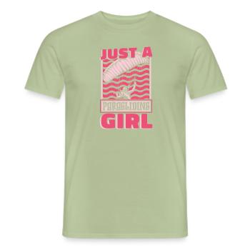 Paragleiter Paragleiten Just A Paragliding Girl - Männer T-Shirt - Sage - Vorne - AI Model Male 178 light (178cm)