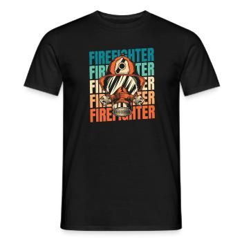 Fireman - Men's T-Shirt - black - Front - AI Model Male 178 light (178cm)