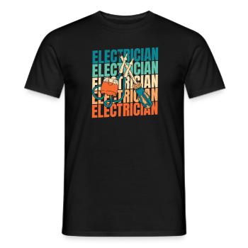 Électricien Électronicien Technicien en Electronique - T-shirt homme - noir - Devant - AI Model Male 178 light (178cm)