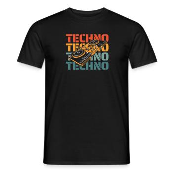 Techno Raver - T-shirt homme - noir - Devant - AI Model Male 178 light (178cm)