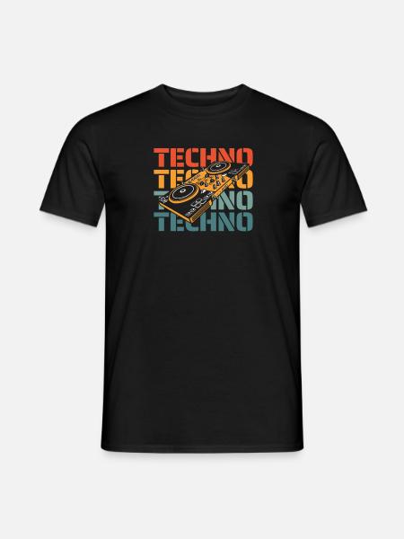 Techno Raver - Männer T-Shirt - Schwarz