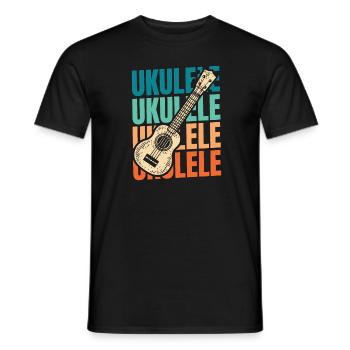 Ukulélé - T-shirt homme - noir - Devant - AI Model Male 178 light (178cm)