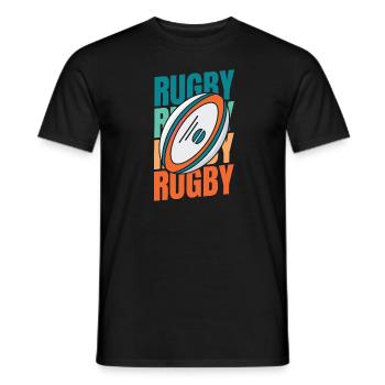 Rugby - Men's T-Shirt - black - Front - AI Model Male 178 light (178cm)