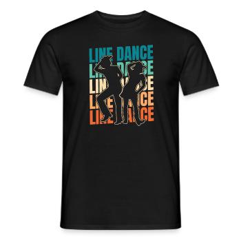 Line Dance - Men's T-Shirt - black - Front - AI Model Male 178 light (178cm)