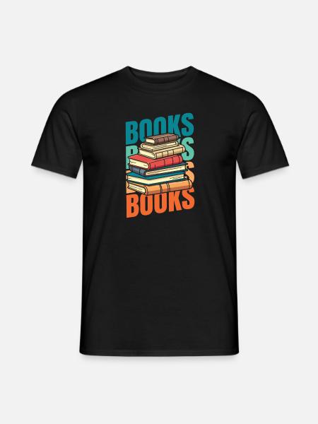 Buch Leseratte Bücherwurm - Männer T-Shirt - Schwarz