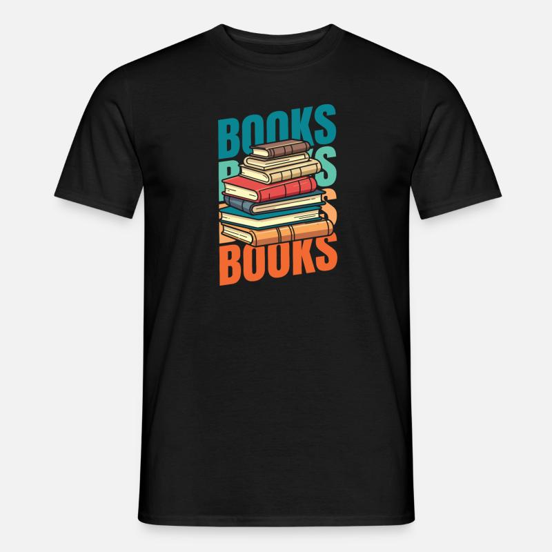 Buch Leseratte Bücherwurm - Männer T-Shirt - Schwarz