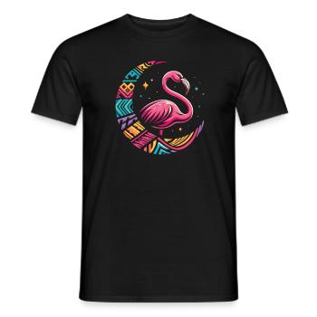 Flamingo Stammes Moon - Männer T-Shirt - Schwarz - Vorne - AI Model Male 178 light (178cm)