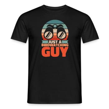 Birdwatcher Just A Birdwatching Guy - Men's T-Shirt - black - Front - AI Model Male 178 light (178cm)