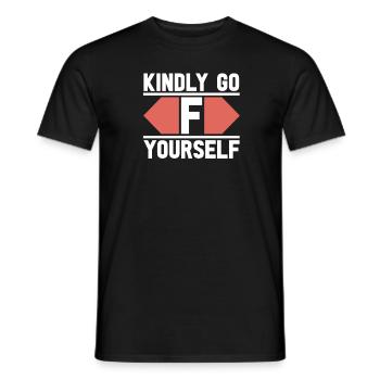 Black Humor Funny Go F Yourself - Men's T-Shirt - black - Front - AI Model Male 178 light (178cm)