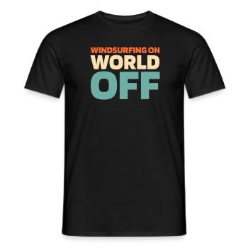 Windsurfen Windsurfer Windsurfing On World Off - Männer T-Shirt - Schwarz - Vorne - AI Model Male 178 light (178cm)