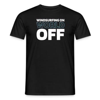 Windsurfen Windsurfer Windsurfing On World Off - Men's T-Shirt - black - Front - AI Model Male 178 light (178cm)