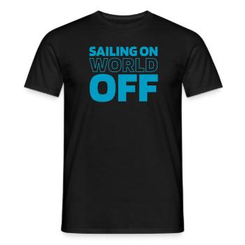 Sailing Sailor Sailboat Sailing On World Off - Men's T-Shirt - black - Front - AI Model Male 178 light (178cm)