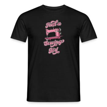 Sewing Machine Just A Sewing Girl - Men's T-Shirt - black - Front - AI Model Male 178 light (178cm)