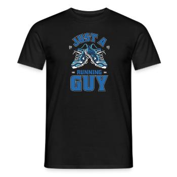 Läufer Jogger Runner Laufen Just A Running Guy - Men's T-Shirt - black - Front - AI Model Male 178 light (178cm)