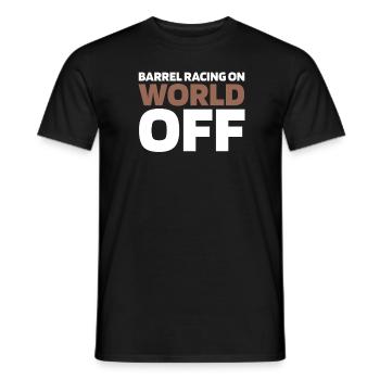 Fassrennen Westernreiten Barrel Racing - Männer T-Shirt - Schwarz - Vorne - AI Model Male 178 light (178cm)