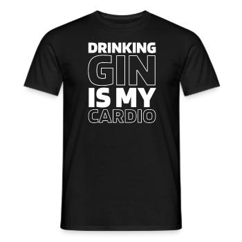Gin Citation cardio drôle - T-shirt homme - noir - Devant - AI Model Male 178 light (178cm)