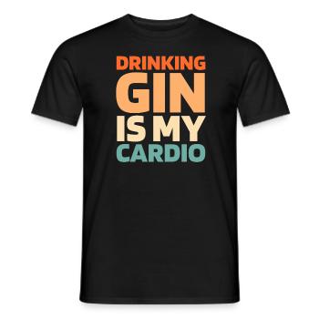 Gin Citation cardio drôle - T-shirt homme - noir - Devant - AI Model Male 178 light (178cm)