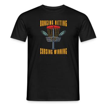 Frisbee Golf Disc Golf - Men's T-Shirt - black - Front - AI Model Male 178 light (178cm)