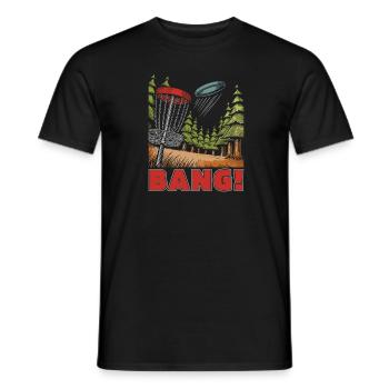 Frisbee Golf Disc Golf - Men's T-Shirt - black - Front - AI Model Male 178 light (178cm)