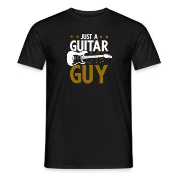 E Gitarre Elektrogitarre Just A Guitar Guy - Männer T-Shirt - Schwarz - Vorne - AI Model Male 178 light (178cm)