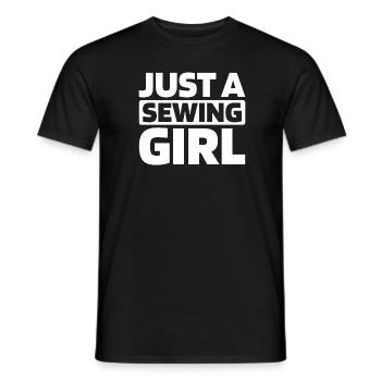 Sewing Machine Just A Sewing Girl - Men's T-Shirt - black - Front - AI Model Male 178 light (178cm)