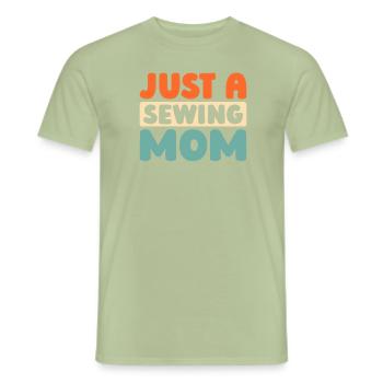 Sewing Machine Just A Sewing Mom - Men's T-Shirt - sage - Front - AI Model Male 178 light (178cm)