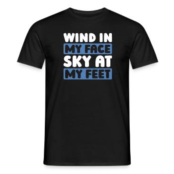 Paramoteur parapente - T-shirt homme - noir - Devant - AI Model Male 178 light (178cm)