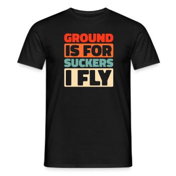 Paramotor paragliding - Men's T-Shirt - black - Front - AI Model Male 178 light (178cm)