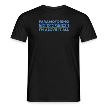 Paramotor Gleitschirmfliegen - Männer T-Shirt - Schwarz - Vorne - AI Model Male 178 light (178cm)