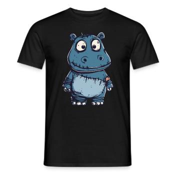 Nilpferd Halloween Lustig Zombie - Männer T-Shirt - Schwarz - Vorne - AI Model Male 178 light (178cm)