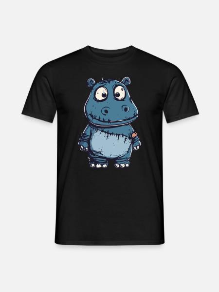 Hippopotamus Halloween Funny Zombie - Men's T-Shirt - black