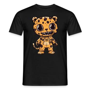 Léopard Halloween Drôle Zombie - T-shirt homme - noir - Devant - AI Model Male 178 light (178cm)