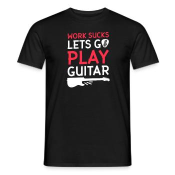 Guitare électrique Guitare électrique - T-shirt homme - noir - Devant - AI Model Male 178 light (178cm)