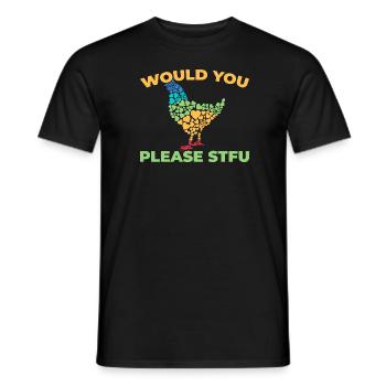 Chicken Hen Stfu Would You Please Shut Up - Men's T-Shirt - black - Front - AI Model Male 178 light (178cm)