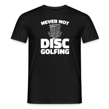 Frisbee Golf Disc Golf - Men's T-Shirt - black - Front - AI Model Male 178 light (178cm)