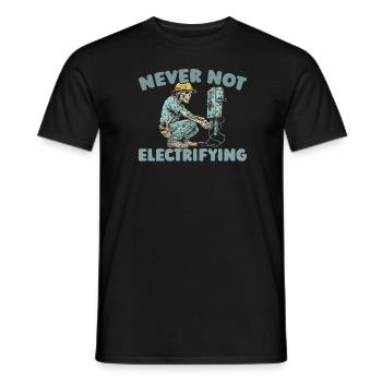 Électricien Électronicien Technicien en Electronique - T-shirt homme - noir - Devant - AI Model Male 178 light (178cm)