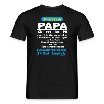 Firma Papa Gmbh RAHMENLOS® - Männer T-Shirt - Schwarz - Vorne - AI Model Male 178 light (178cm)