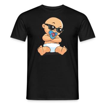 CD - Baby Gangsta mit Sonnenbrille und Schnuller - - Männer T-Shirt - Schwarz - Vorne - AI Model Male 178 light (178cm)