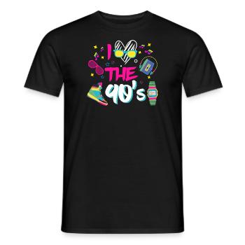 Amo los años 90 / de los noventa / vestido de lujo del partido / Retro / partido - Camiseta hombre - negro - delante - AI Model Male 178 light (178cm)