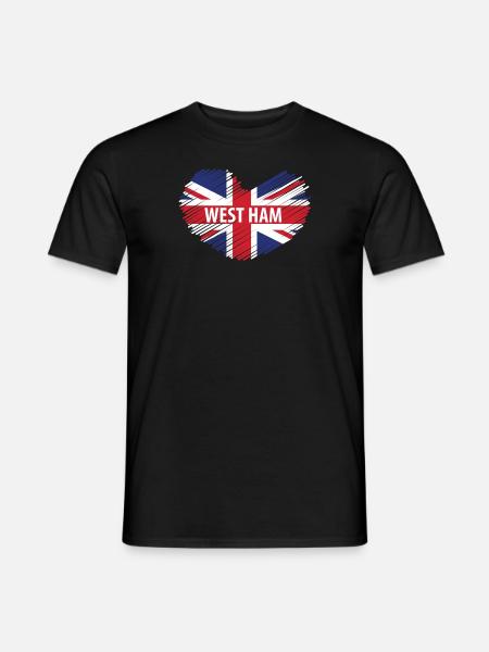 West Ham Gift, West Ham London, West Ham British Flag - Men's T-Shirt - black